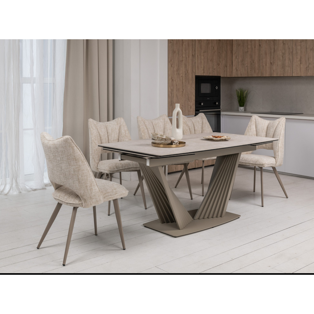 Обеденный керамический стол Vetro Феличе TML-1000 Сахара/Бежевый (VTR-1272)