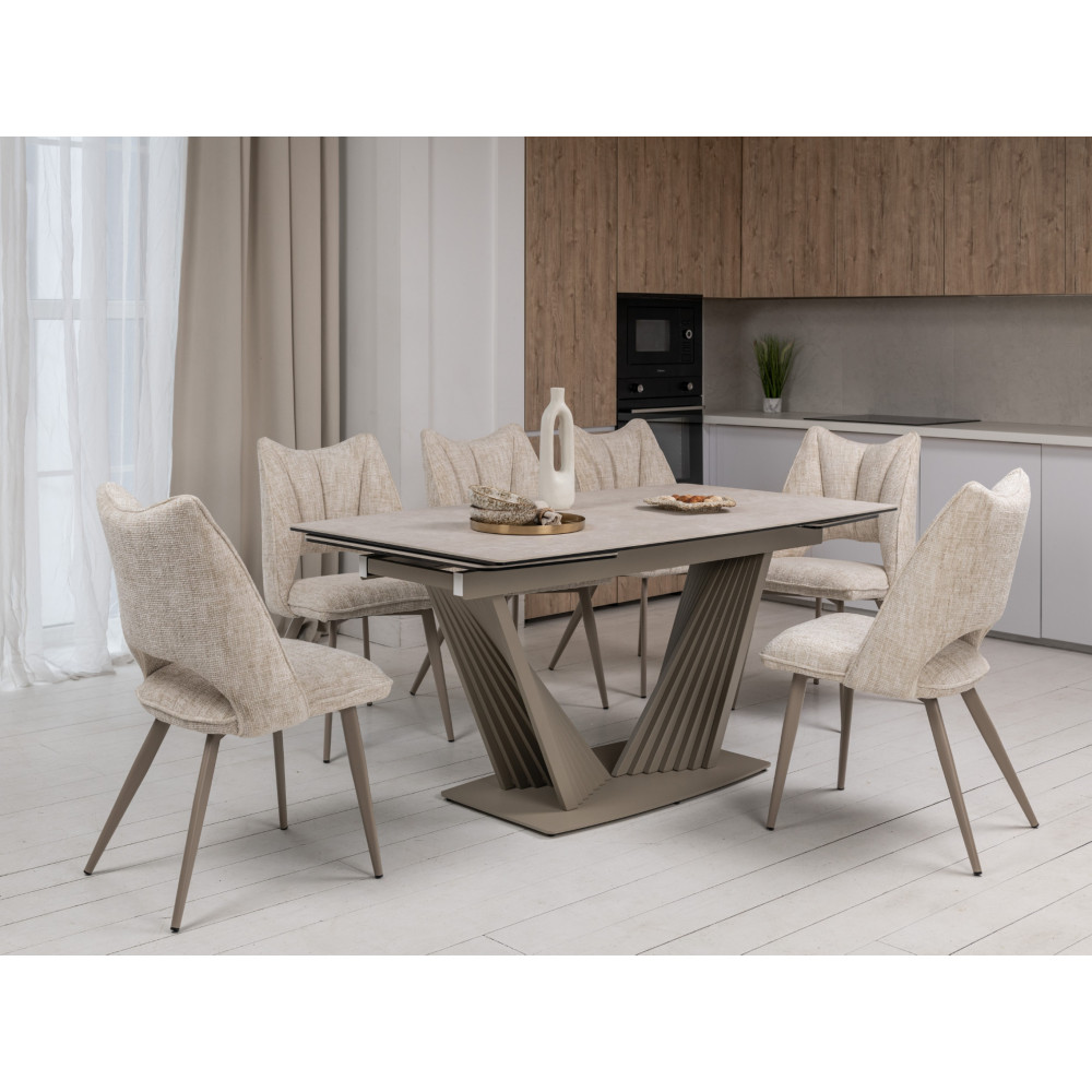 Обеденный керамический стол Vetro Феличе TML-1000 Сахара/Бежевый (VTR-1272)