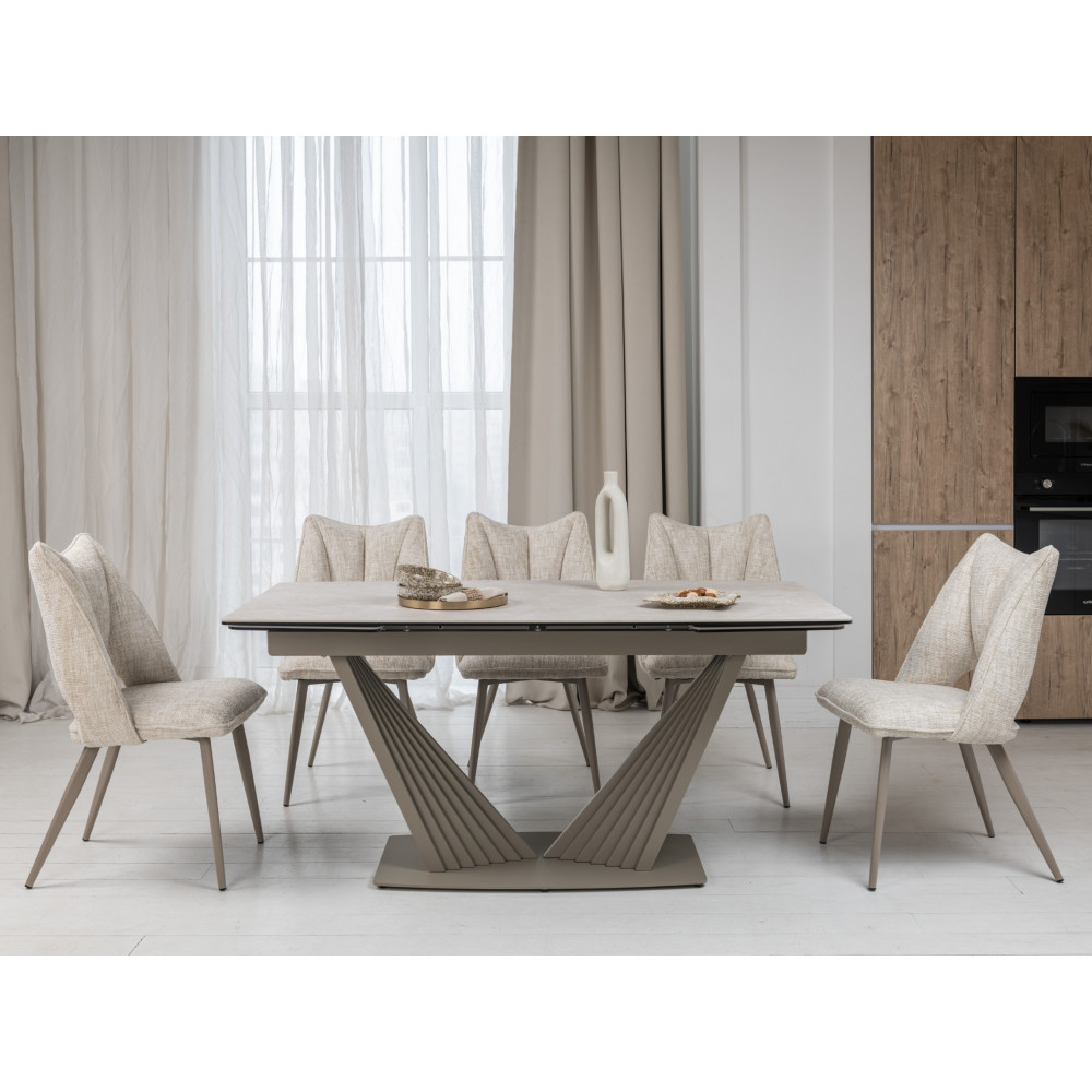 Обеденный керамический стол Vetro Феличе TML-1000 Сахара/Бежевый (VTR-1272)