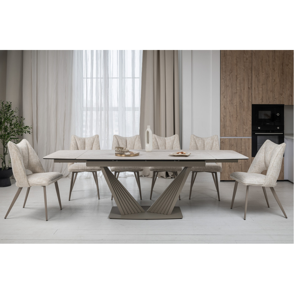 Обеденный керамический стол Vetro Феличе TML-1000 Сахара/Бежевый (VTR-1272)