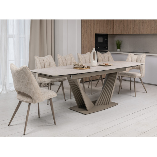 Обеденный керамический стол Vetro Феличе TML-1000 Сахара/Бежевый (VTR-1272)