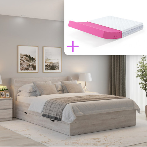 Кровать MebelStar Адель 140x200 см с матрасом Noble Platinum Comfort (MBS-3430)