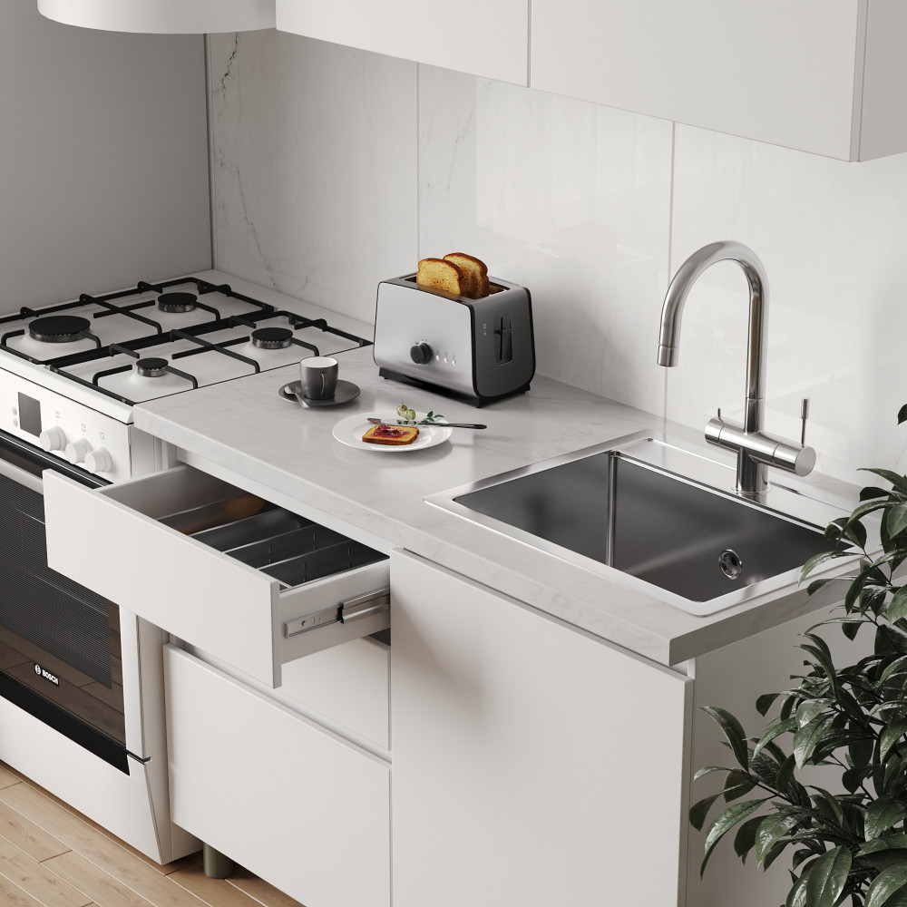 Кухня модульная MebelStar Эко 1,2 м Аляска белый (MBS-1801)