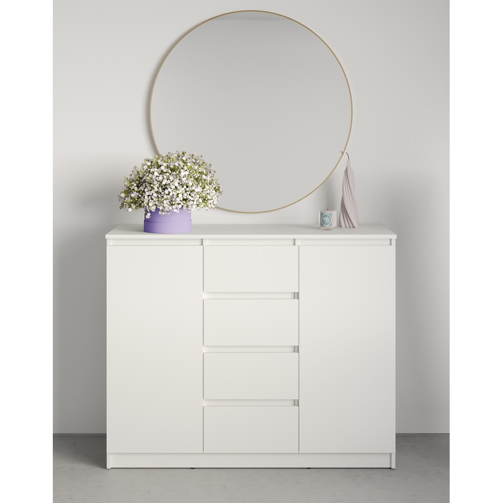 Комод в спальню MebelStar Нео 2Д4Ш 120x43x98 см Аляска белый (MBS-1011)