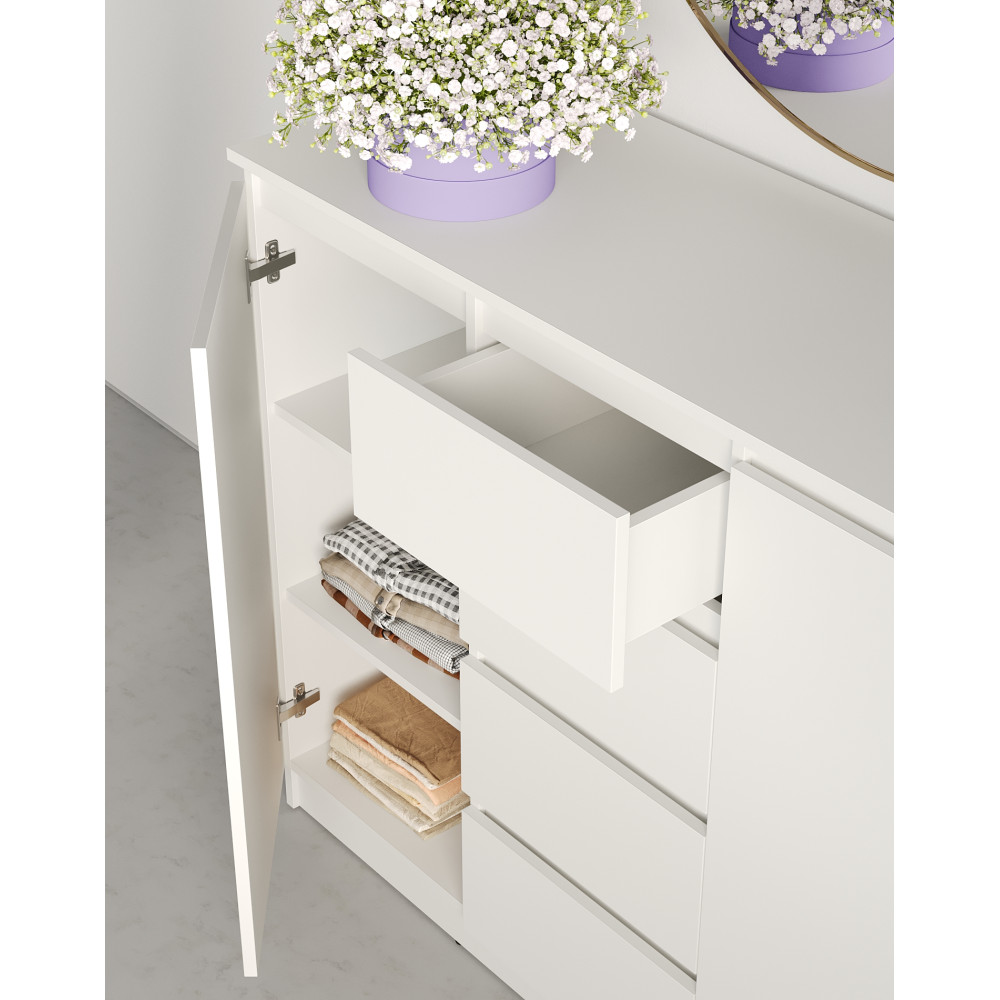 Комод в спальню MebelStar Нео 2Д4Ш 120x43x98 см Аляска белый (MBS-1011)