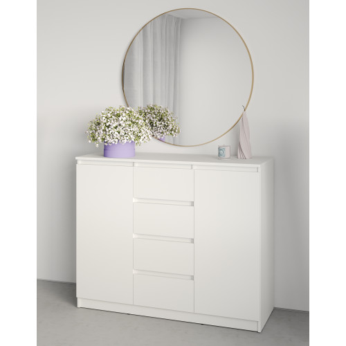 Комод в спальню MebelStar Нео 2Д4Ш 120x43x98 см Аляска белый (MBS-1011)