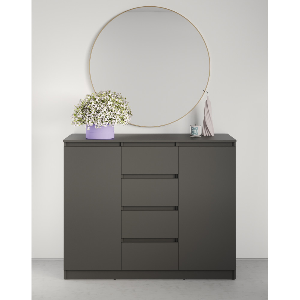 Комод в спальню MebelStar Нео 2Д4Ш 120x43x98 см Антрацит (MBS-1061)