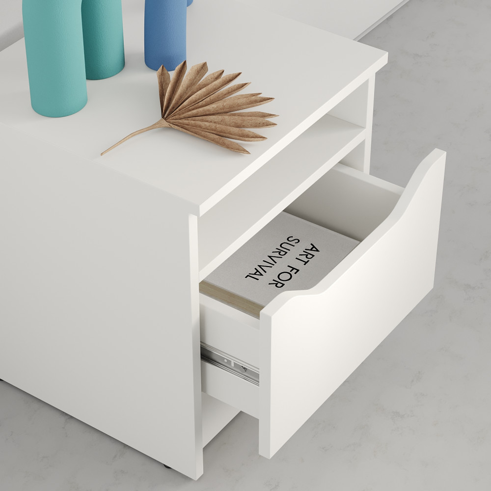 Прикроватная тумба MebelStar Лилу 40x40x44,5 см Аляска белый (MBS-1311)