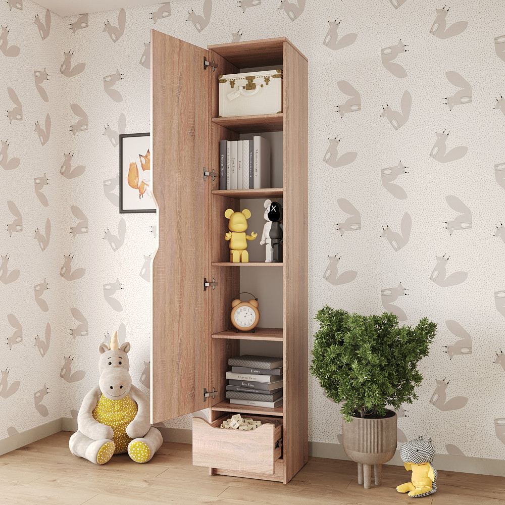 Пенал закрытый 1Д1Ш Лилу 40x40x210 см Дуб сонома (MBS-1391)