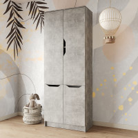 Шкаф распашной MebelStar 4Д Лилу 80x40x210 см Бетон (MBS-1411)