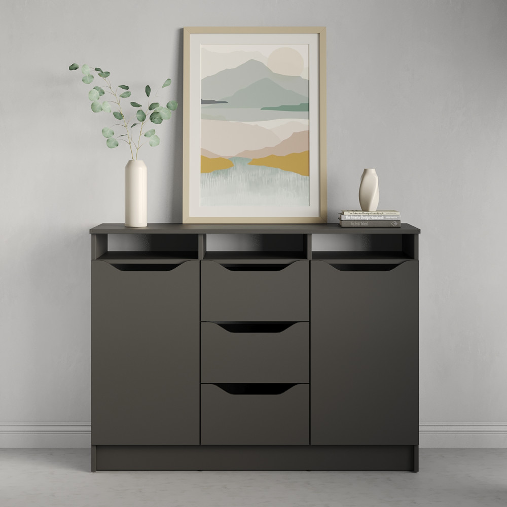 Комод в гостиную MebelStar 1200 Лилу 121x40x89 см Антрацит (MBS-1331)