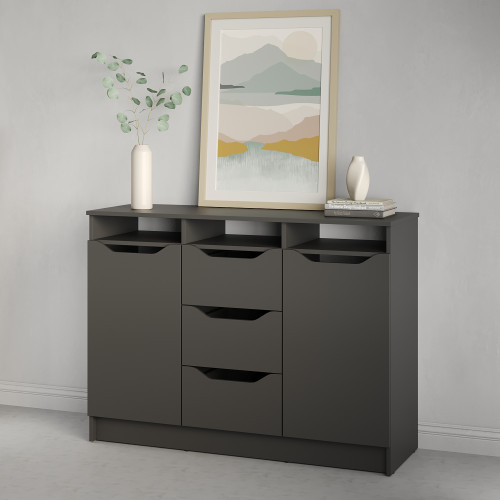 Комод у вітальню MebelStar 1200 Лілу 121x40x89 см Антрацит (MBS-1331)