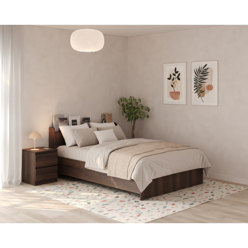 MebelStar Bed Double bed Neo 140x200 cm Ristreto oak (MBS-1121)