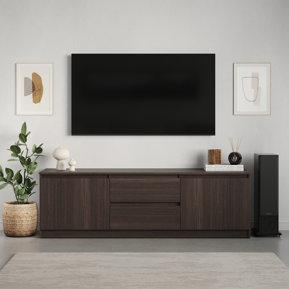 Тумба под телевизор MebelStar Нео 2Ш2Д 150x43x53 см Дуб ристрето (MBS-1251)