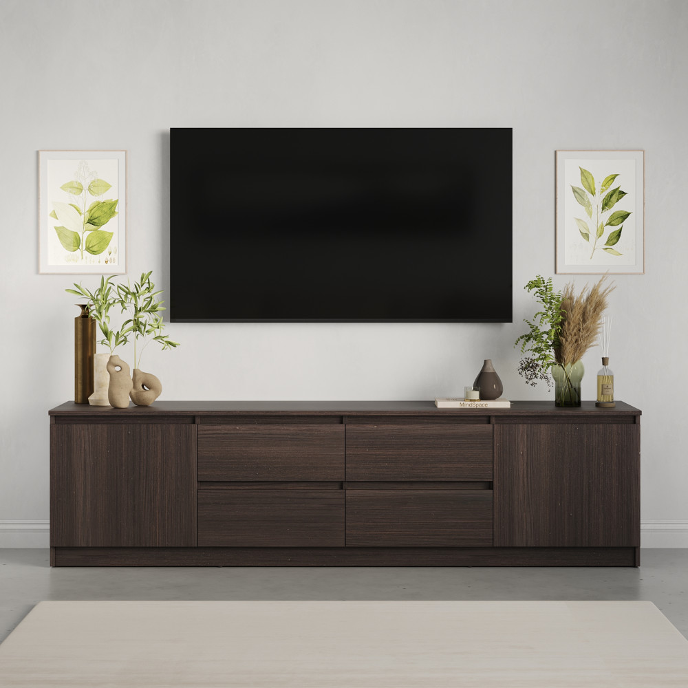 MebelStar TV stand Neo 4Sh2D Ristreto oak, 200x43x53 cm (MBS-1261)