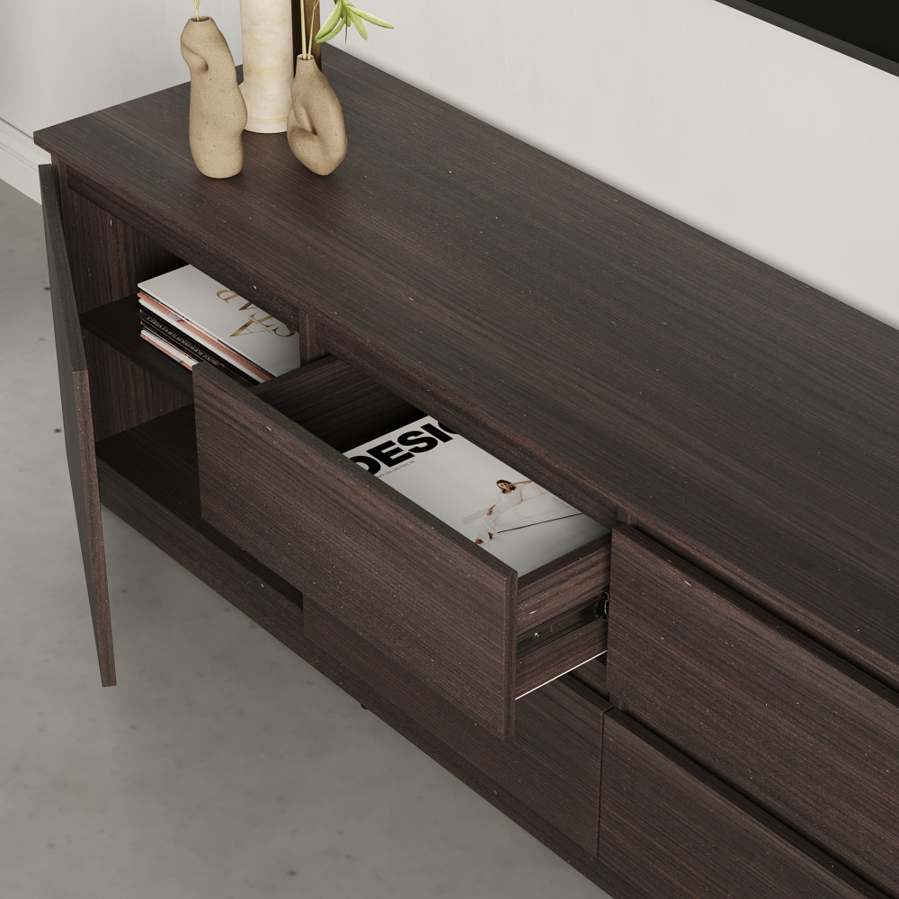 MebelStar TV stand Neo 4Sh2D Ristreto oak, 200x43x53 cm (MBS-1261)
