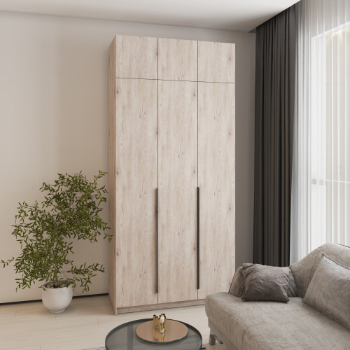 Шкаф 3-дверный с антресолью MebelStar Оскар ДСП BL-B, стандарт 120x52x260 см Аляска серый (MBS-4869)