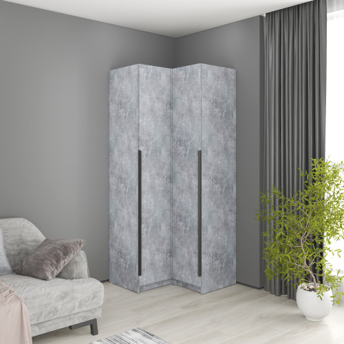 Кутова шафа MebelStar Оскар ДСП BL-B, стандарт 87x52x220 см Бетон (MBS-6925)