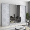 MebelStar Four-door wardrobe Standard AL 2DSP/2 Mirrors Concrete, 270x60x210 cm (MBS-12264)