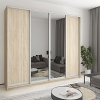 Шкаф-купе четырехдверный MebelStar Комбо AL 2ДСП/2 Зеркала 270x60x240 см Дуб сонома (MBS-13384)