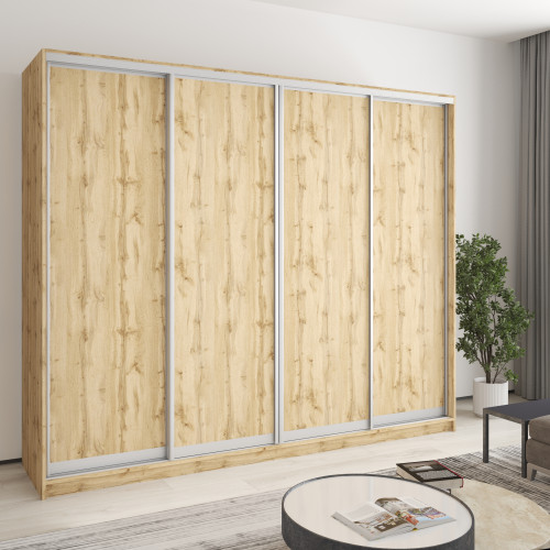 MebelStar Four-door wardrobe Standard AL 4DSP Tahoe Oak, 250x45x210 cm (MBS-12234)