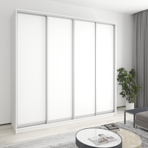 MebelStar Four-door wardrobe Combo AL 4DSP Alaska white, 250x45x240 cm (MBS-13274)
