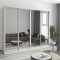 MebelStar Four-door wardrobe Standard AL 4 Mirrors Alaska gray, 250x45x210 cm (MBS-12314)