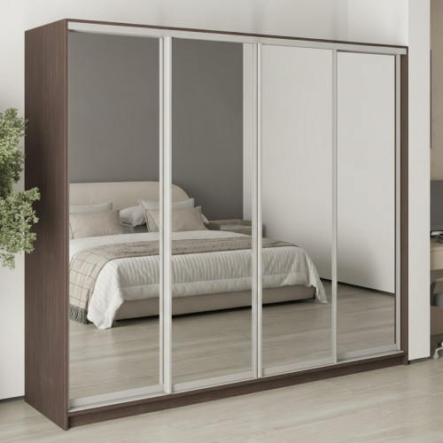 Шкаф-купе четырехдверный MebelStar Комбо AL 4 Зеркала 250x60x210 см Дуб ристрето (MBS-12574)
