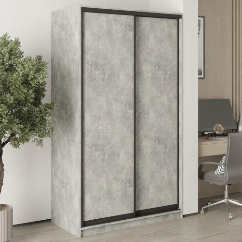 Шафа-купе дводверна MebelStar Уні BG 2ДСП 120x60x210 см Бетон (MBS-11314)