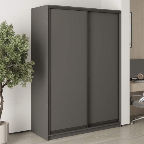 MebelStar Two-door wardrobe Combo BG 2DSP Anthracite, 150x45x210 cm (MBS-11464)