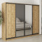 MebelStar Four-door wardrobe Standard BG 2DSP/2 Mirrors Tahoe Oak, 250x45x210 cm (MBS-11874)