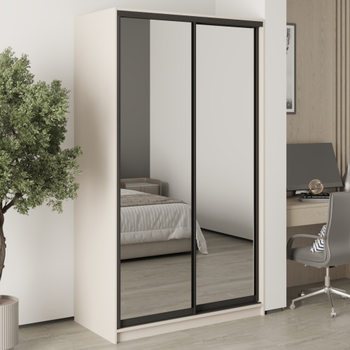 Шафа-купе дводверна MebelStar Уні BG 2 Дзеркала 120x60x210 см Кашемір (MBS-11434)