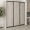 MebelStar Three-door wardrobe Uni BG 3DSP Alaska gray, 180x60x210 cm (MBS-8126)