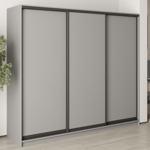 MebelStar Three-door wardrobe Combo BG 3DSP Gray mouse, 240x60x210 cm (MBS-9024)