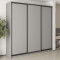MebelStar Three-door wardrobe Combo BG 3DSP Gray mouse, 240x45x240 cm (MBS-9554)