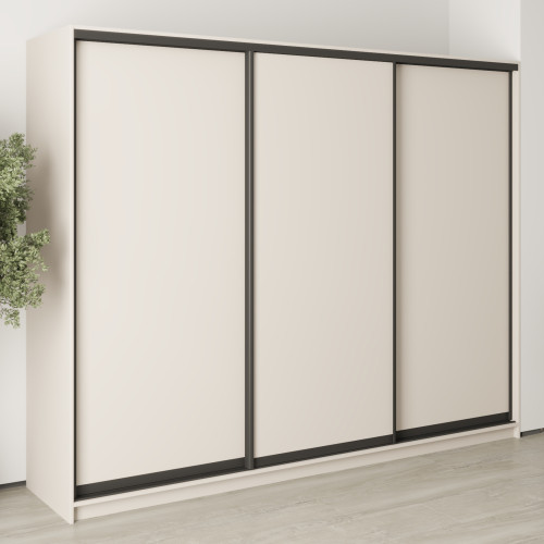 Шафа-купе тридверна MebelStar Уні BG 3ДСП 260x60x210 см Кашемір (MBS-7926)
