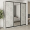 MebelStar Three-door wardrobe Combo BG 2DSP/Mirror Concrete, 240x60x240 cm (MBS-9684)