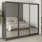 MebelStar Three-door wardrobe Combo BG 3 Mirrors Anthracite, 240x45x210 cm (MBS-9254)