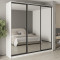 MebelStar Three-door wardrobe Combo BG 3 Mirrors Alaska white, 240x45x240 cm (MBS-9774)