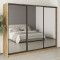 MebelStar Three-door wardrobe Uni BG 3 Mirrors Tahoe Oak, 260x45x210 cm (MBS-8106)