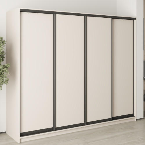 MebelStar Four-door wardrobe Standard BG 4DSP Cashmere, 250x60x210 cm (MBS-11774)