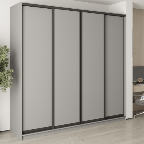 MebelStar Four-door wardrobe Standard BG 4DSP Gray mouse, 250x60x240 cm (MBS-12654)