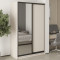 MebelStar Two-door wardrobe Standard BG DSP/Mirror Cashmere, 130x45x210 cm (MBS-11014)