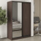 MebelStar Two-door wardrobe Standard BG DSP/Mirror Ristreto Oak, 130x60x210 cm (MBS-11104)