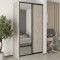 MebelStar Two-door wardrobe Standard BG DSP/Mirror Alaska gray, 130x45x240 cm (MBS-10114)