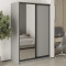 MebelStar Two-door wardrobe Standard BG DSP/Mirror Gray mouse, 140x60x210 cm (MBS-11114)