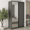 MebelStar Two-door wardrobe Standard BG DSP/Mirror Anthracite, 140x45x240 cm (MBS-10124)