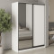 MebelStar Two-door wardrobe Combo BG DSP/Mirror Alaska white, 150x45x210 cm (MBS-11544)