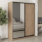 MebelStar Two-door wardrobe Standard BG DSP/Mirror Sonoma Oak, 160x45x210 cm (MBS-11044)