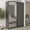 MebelStar Two-door wardrobe Combo BG DSP/Mirror Anthracite, 170x45x240 cm (MBS-10674)